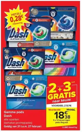 Carrefour Gamma pods Dash aanbieding
