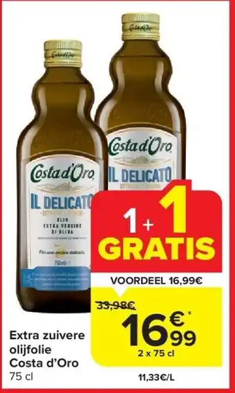 Carrefour Extra zuivere olijfolie Costa d’Oro aanbieding