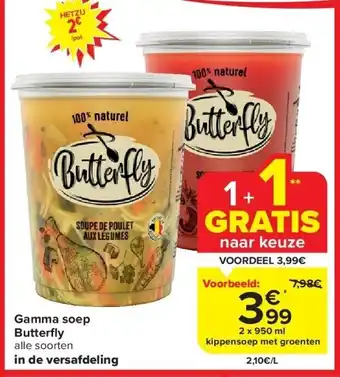 Carrefour Gamma soep Butterfl y aanbieding