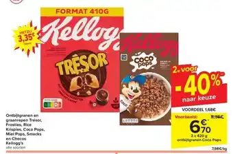 Ontbijtgranen en graanrepen Trésor, Frosties, Rice Krispies, Coco Pops, Miel Pops, Smacks en Chocos Kellogg’s