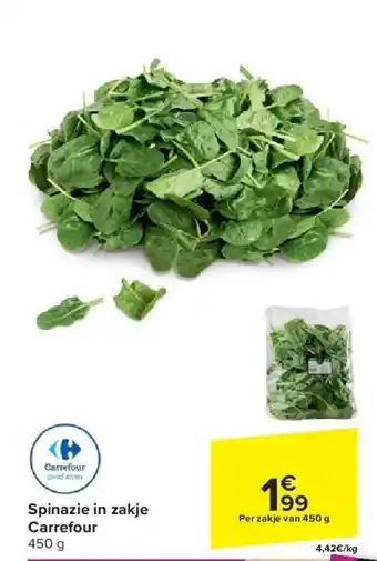 Carrefour Spinazie in zakje Carrefour aanbieding
