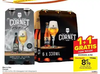 Carrefour Bier in fl es Cornet aanbieding