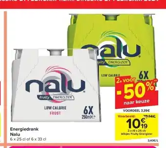 Carrefour Energiedrank Nalu aanbieding