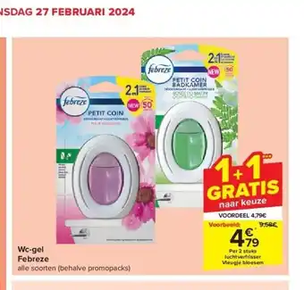 Carrefour Wc-gel Febreze aanbieding
