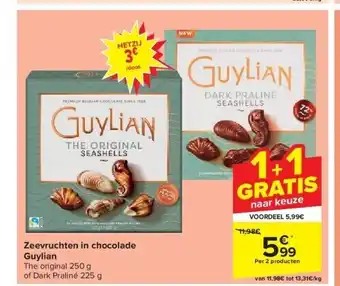 Carrefour Zeevruchten in chocolade Guylian aanbieding