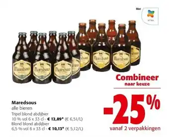 Colruyt Maredsous Tripel blond abdijbier 10 % vol 6 x 33 cl aanbieding