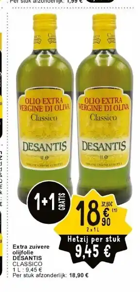 Cora Extra zuivere olijfolie DESANTIS aanbieding