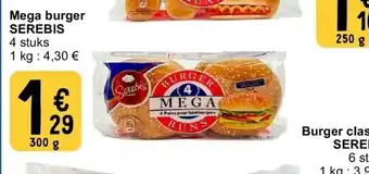 Cora Mega burger SEREBIS aanbieding