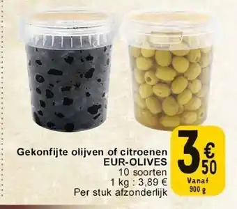 Cora Gekonfijte olijven of citroenen EUR-OLIVES aanbieding