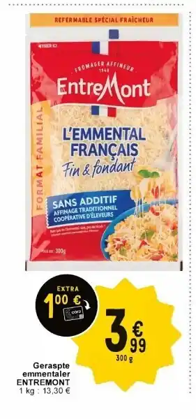 Cora Geraspte emmentaler ENTREMONT aanbieding