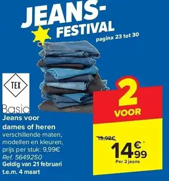 Carrefour Jeans voor dames of heren aanbieding