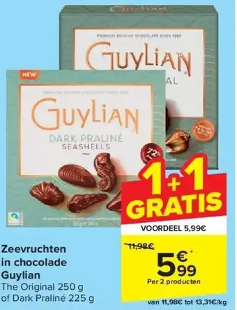Carrefour Zeevruchten in chocolade Guylian aanbieding