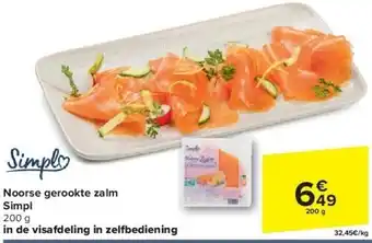 Carrefour Noorse gerookte zalm Simpl aanbieding