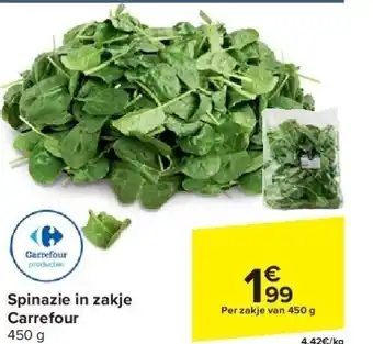 Carrefour Spinazie in zakje Carrefour aanbieding