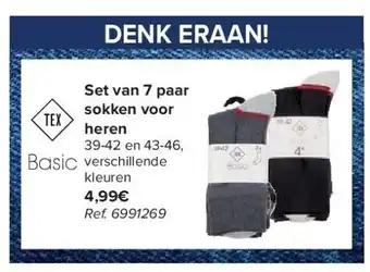 Carrefour Set van 7 paar sokken voor heren aanbieding