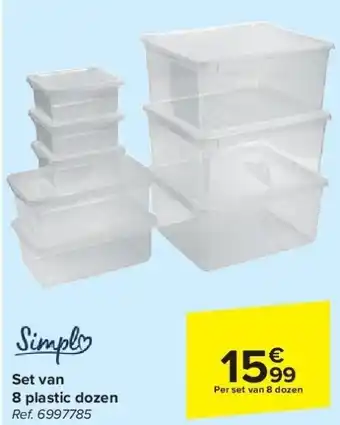 Carrefour Set van 8 plastic dozen aanbieding