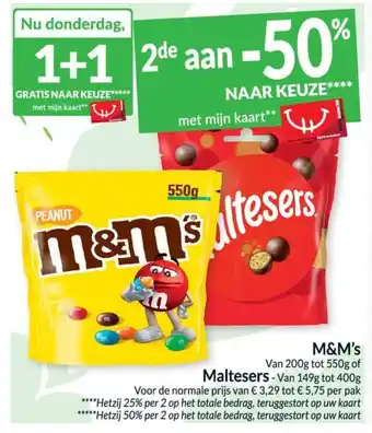 Intermarché M&M's Van 200g tot 550g of Maltesers Van 149g tot 400g aanbieding