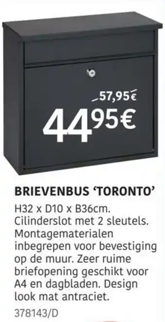 HandyHome BRIEVENBUS 'TORONTO' H32 x D10 x B36cm aanbieding