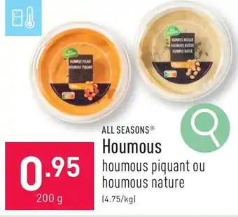 ALDI ALL SEASONS Houmous 200g aanbieding