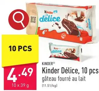 ALDI Kinder Délice, 10 x 39g aanbieding