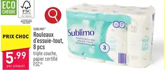 ALDI Sublimo Rouleaux d'essuie-tout, aanbieding