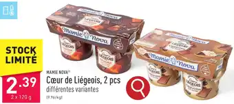 ALDI MAMIE NOVA Coeur de LIÉGEOIS 2 x 120g aanbieding