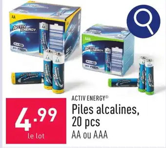 ALDI ACTIV ENERGY Piles alcalines, 20 pcs aanbieding