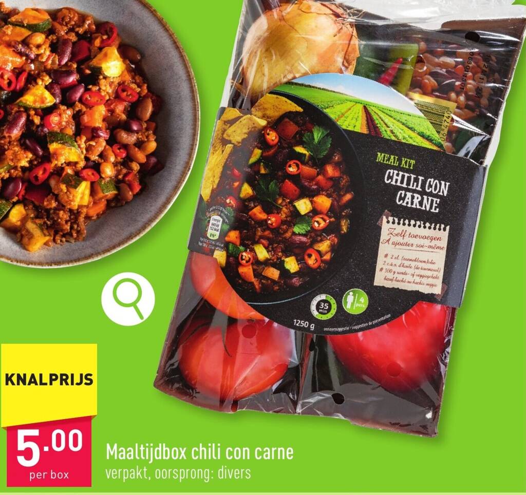 Maaltijdbox chili con carne promotie bij ALDI
