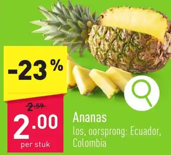 ALDI Ananas aanbieding