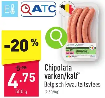 ALDI Chipolata varken/kalf 500g aanbieding