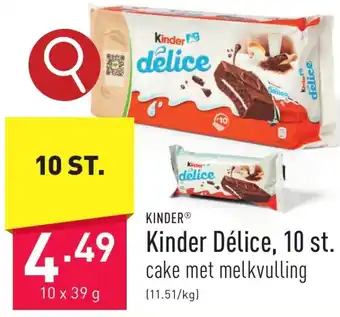 ALDI Kinder Délice, 10 x 39g aanbieding