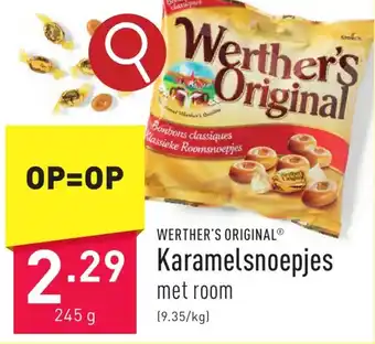 ALDI Werther's Original Karamelsnoepjes 245g aanbieding