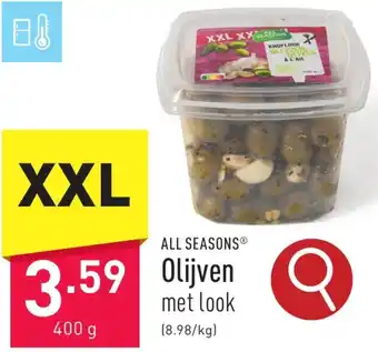 ALDI ALL SEASONS Olijven 400g aanbieding