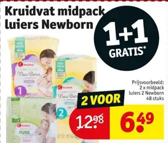 Kruidvat Midpack luiers Newborn aanbieding