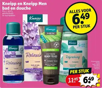 Kruidvat Kneipp en Kneipp Men bad en douche aanbieding