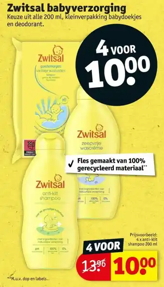 Kruidvat Zwitsal babyverzorging aanbieding