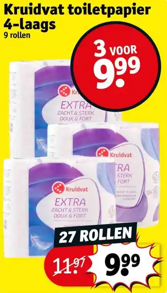 Kruidvat Toiletpapier 4-laags aanbieding