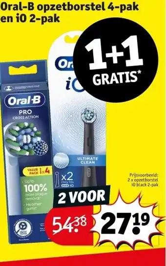 Kruidvat Oral-B opzetborstel 4-pak en iO 2-pak aanbieding