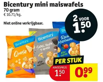 Kruidvat Bicentury mini maiswafels aanbieding