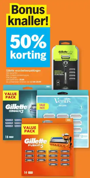 Albert Heijn Gillette voordeelverpakkingen aanbieding