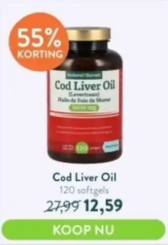 Holland & Barrett Cod Liver Oil 120 softgels aanbieding
