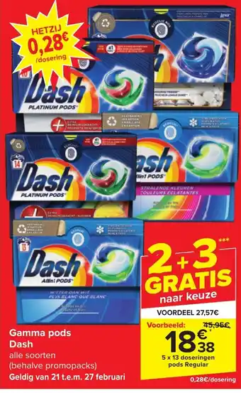 Carrefour Market Dash Gamma pods aanbieding