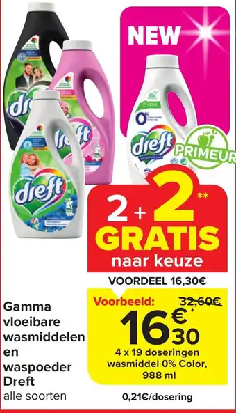 Carrefour Market Dreft Gamma vloeibare wasmiddelen en waspoeder aanbieding