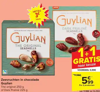 Carrefour Market Guylian Zeevruchten in chocolade aanbieding