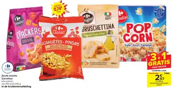 Carrefour Market Zoute snacks 4 x 250g aanbieding