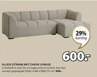 Jysk ALLESE ZITBANK MET CHAISE LONGUE aanbieding