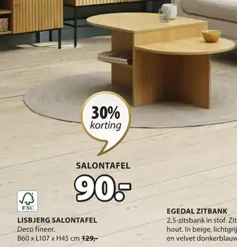 Jysk LISBJERG SALONTAFEL aanbieding
