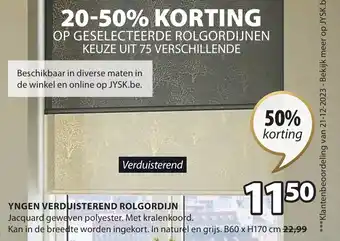 Jysk YNGEN VERDUISTEREND ROLGORDIJN aanbieding