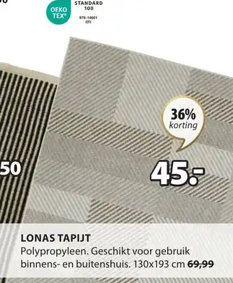 Jysk LONAS TAPIJT aanbieding