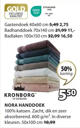 Jysk NORA HANDDOEK 50x100 cm aanbieding